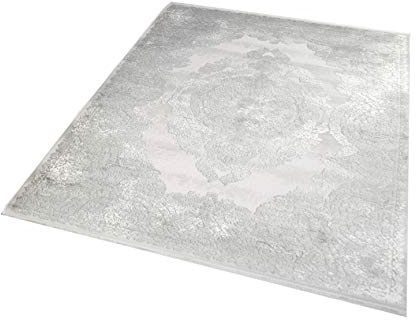 Merinos Hochwertiger Orientteppich mit klassischen Ornamenten in Grau Größe 80 x 300 cm