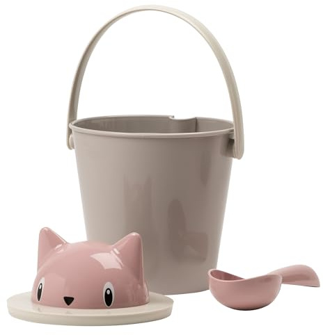 United Pets Crick Secchiello Porta Crocchette Gatto| Contenitore per alimenti secchi per animali domestici con coperchio e paletta | Capienza: 2 kg | Rosa | Made in Italy |Designer: Stefano Giovannoni