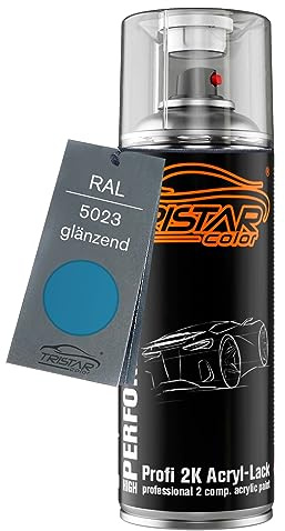 TRISTARcolor RAL 5023 Fernblau glänzend 2K Acryl Spraydose Sprühdose Spritzlack Sprühlack 400 ml schnelltrocknend