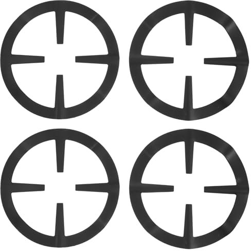 Cabilock 4Pcs Anneau de Gaz Réducteur Sous-Plat Plaque de Cuisson Cuisinière Chaleur Mijoter Cafetières Cafetières à Expresso Stand Noir
