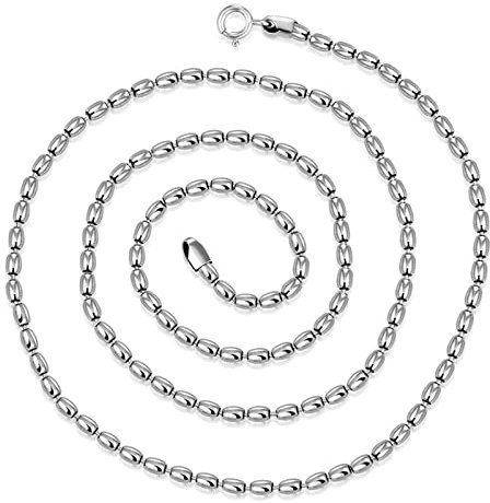 Daesar Herren Halskette 55CM Silber, 3MM Kugelkette mit Collierverschluss Silber Kette 925 ohne Anhänger Partnerkette für Männer Jugend
