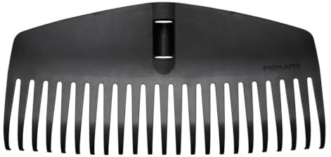 Fiskars Laubbesen-Kopf, 23 Zinken, Verbindbar mit Fiskars Solid Stiel, Breite: 42 cm, Kunststoff-Zinken, Schwarz, M, Solid, 1063089