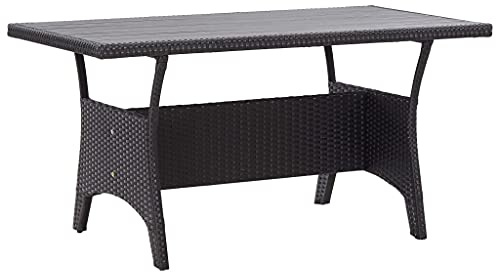 vidaXL Gartentisch Garten Esstisch Terrassentisch Tisch Balkontisch Gartenmöbel Outdoor Terrasse Schwarz 120x70x66cm Poly Rattan Stahlgestell