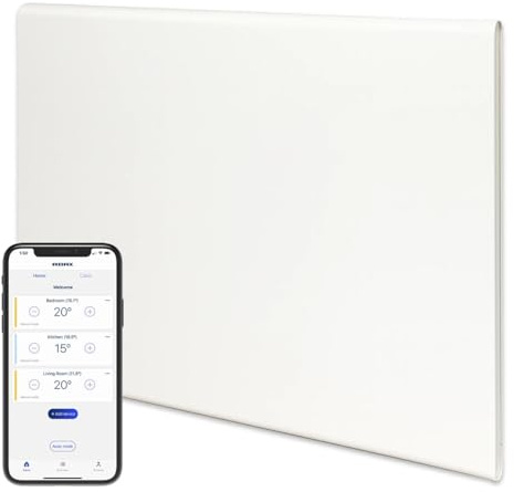 Adax Neo Wifi Electric Panel Heater/Convector Radiator With Timer, Thermostat, Voice Control, Splash Proof, Wall Mounted, 400W (420 x 350 mm), White