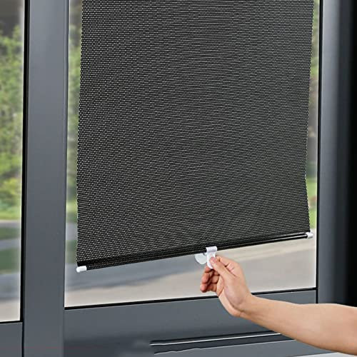 X1NGFU Dachfensterrollo Thermorollo Fenster Verdunkelungsrollo Mit Saugnäpfen,Sonnenschutz Rollos Sichtschutz Klemmrollo,UV Schutz Rollo Beschattung,für Auto Büro,Ohne Bohren (58x125cm/23x49in)