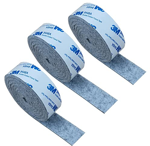 Filzgleiter Möbelgleiter Selbstklebend, 3 Rollen Selbstklebendes Filz für Möbel (100cm * 2cm) Schneiden Sie Jede Form, Stark Filzstreifen Stühle und Möbelfüße, Bodenschutz, Grau Möbelgleiter
