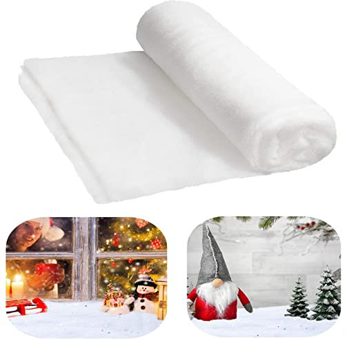 SunAurora Weihnachten Schneedecken,Weihnachten Gefälschte Schnee Deko,Weiße Künstliche Schneedecken,Weihnachten Schneeteppich,Kunstschnee 240X80cm