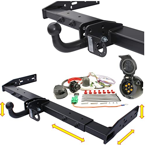Attelage de remorque universel variable - pour camping-car, camping-car, caravane, remorqueur, structure de valise, LBW (avec kit électrique 7 broches ohne multiplexé)