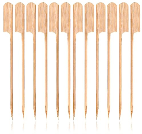 AKH® 50 Stück Bambusspieße | Bambusspieße | Holzgrillspieße aus Bambus | Cocktailspieße für BBQ Grillen Kebabs Burger Obst Schokolade Brunnen Fondues | 19 cm