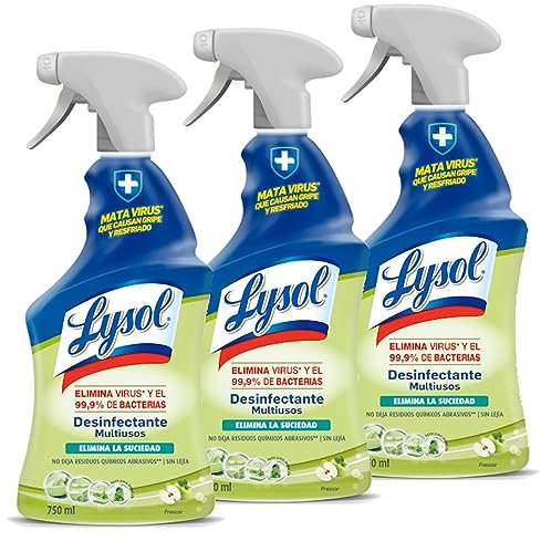Lysol Spray Desinfectante Multiusos, 3 x 750ml (2,25L)