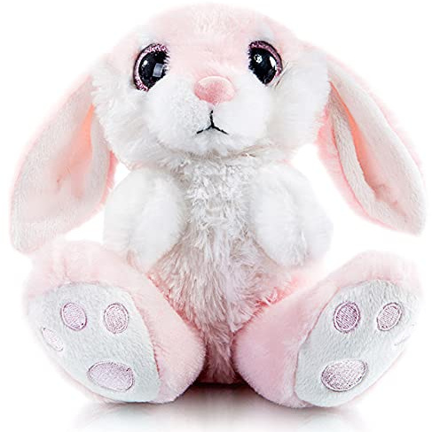 My OLi Osterhase Kuscheltier Hase 20cm Plüsch Hase Stofftier Kuscheltiere Schlappohren Sitzend Kuschelhase Plüschtiere Für Mädchen Kinder Jungen-Rosa Farbe