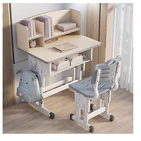 Kinderschreibtisch, Lerntisch, Kinderschreibtisch, Grundschüler können angehoben werden, Set aus Schreibtisch und Stuhl, Arbeitstisch für Jungen und Mädchen, Heimschreibtisch und Stuhl, Schreibtisch