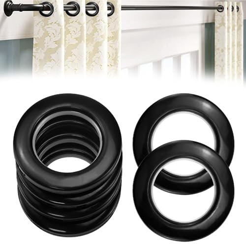 QUCUMER 20 Pezzi Anelli per Tenda con Occhielli in Plastica 40 mm Anello Occhiello a Basso Rumore Anelli Fai da Te per Tende da Finestra Anelli Rotondi per Occhielli in Plastica per Tende da Finestra