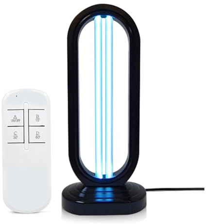 UVC Desinfektionslampe Fernbedienung, 38W UV Sterilisationslampe Keimtötende Lampe, UV-Sterilisator Desinfektion Sterilisator (Schwarz)