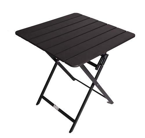 Generisch Aluminium Klapptisch Balkontisch 70x70x74 cm Gartentisch klappbar, platzsparend Beistelltisch Campingtisch Grau Neu