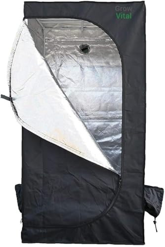 Growzelt Growbox für Homegrow, Indoor Anbauzelt, Grow Tent mit Lichtdicht, Gewächshaus, schwarz, Pflanzzelt (120x60x180cm)
