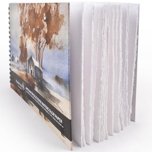 Wanderings Diario de Acuarela con Hojas Desprendibles - 23x30cm - Cuaderno de Arte Premium con Papel Hecho a Mano de Borde Deckle, 350 GSM Prensado en Frío para Álbum, Scrapbook y Bocetos