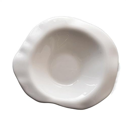 CHFYIJYHM Moderne große Speiseteller, Keramik-Speiseteller, for Zuhause, Küche, Restaurant, weiß, unregelmäßiger Salatteller, Dessertteller, Snackteller, Vorspeisenteller, stapelbare Speiseteller