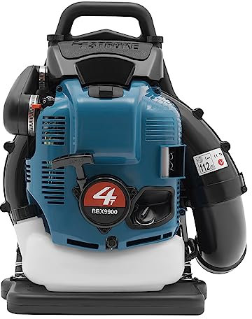 ZJHESXV HUSOO 75,6 CC Benzin Laubbläser Rucksack, 4-Takt Motor, Gas Angetriebene Rückentragbar Blatt Gebläse für Yard, Garten, Rasenpflege und Straßenreinigung, 14,1m ³/498ft ³/s, 7000r/min