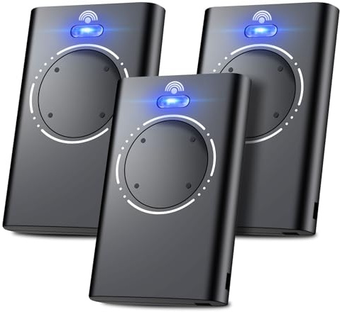 Effdrdfs Lot de 3 Telecommande Portail, Telecommande Porte de Garage, Telecommande 868MHz, Compatible avec XT2 868, XT4 868, 4 Canaux Noir