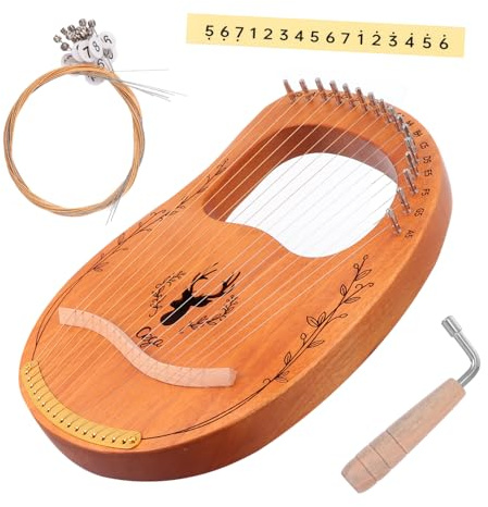 Yardwe Saitige Holzharfe Handharfe Musikinstrument Lyraharfe Holzharpfe Saiteninstrument