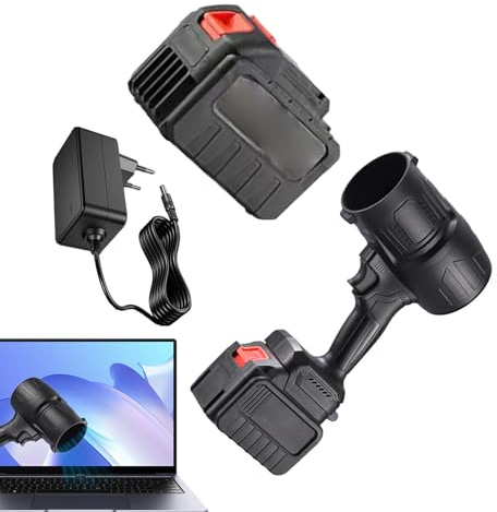 Soplador de Hojas Inalámbrico - Soplador y Desempolvador de Aire 6000 mAh para Limpieza de Patio,Ventilador Portátil 19000 RPM para Polvo en Hogar Jardín Coche Camping Exterior