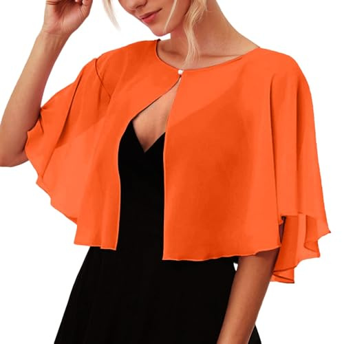 Bufandas de gasa suave, chales, envolturas para vestidos, accesorios para mujer, bufanda de hombro para mujer, naranja, talla única