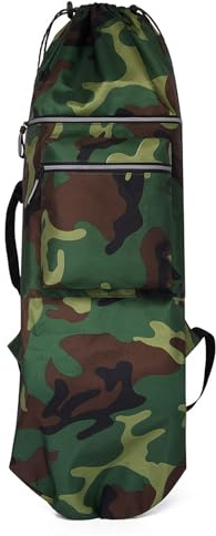 Segrehy Skateboard Bag Backpack Water Resistant Night Reflective Adjustable Straps Multi Pocket for Outdoor Sports Skateboard Gear Accessories Thickened Oxford Cloth Khaki Black Green (Camouflage)