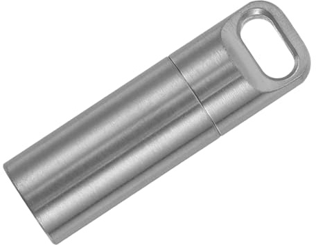 VALICLUD Edelstahl Pillendose Klein mit Schlüsselanhänger Kompakte Tablettenbox Luftdicht für Medikamente Unterwegs Multifunktional für Reise Outdoor Taschen Organizer