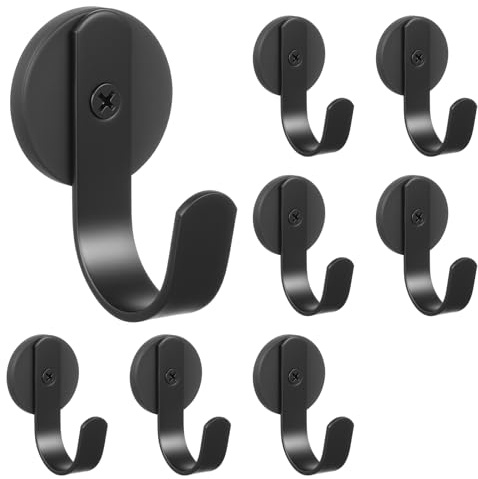 xozeooeu 8 Pack Magnetic Hooks, Heavy Duty Strong Magnet Hangers for Grill, Refrigerator, Metal Door, Kitchen, Barbecue Tools