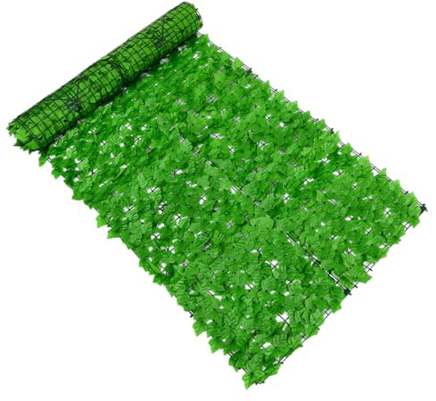 TOYANDONA Mur de Feuilles Artificielles 0,5 X 3 M, Clôture Décorative en Lierre Synthétique Vert Éclatant, Écran D’intimité Extérieur Résistant UV, Treillis pour Jardin et Balcon