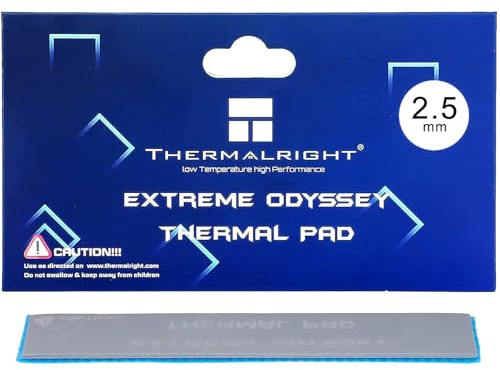 Thermalright - Cuscinetto termico da 2,5 mm, 12,8 W/mK, 120 x 20 x 2,5 mm, non conduttivo, altamente efficiente, resistente al calore, per PC PS5 PS4, dissipatore di calore per GPU/CPU/SSD/IC/VRAM/LED