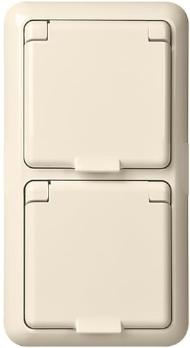 Schneider Electric Elso Schuko-Steckdose, komplett, 2-Fach, 225414 | Mit Klappdeckel, Unterputz, 16A, Fashion, IP44, Steckklemme, reinweiss