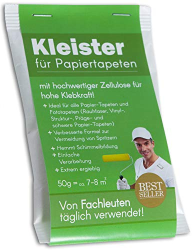 murando - Tapetenkleister Papier, 1kg, ergiebig, schnell | Für Papier- und Vliestapeten geeignet, ergiebig, einfache Anwendung, schnell einsatzbereit, zuverlässig, praktisch, sparsam