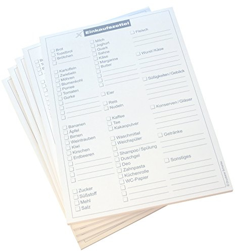 Druckerei Scharlau 18x Einkaufszettelblock Einkaufsliste in Grau - Einkaufszettel - 50 Blatt, DIN A5-50 Blatt (22213)