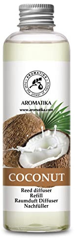 Raumduft Diffuser Nachfüller Kokos 200 ml - Raumbeduftung- Raumerfrischer - Exotischer Duft - Kokosnuss Duft - fur Raum - Zuhause - Büro - Boutique - Aromatherapie