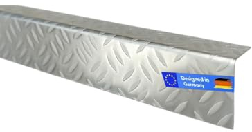 Treppenkantenprofil, 1500mm 90 Grad Winkelprofil 40x40 mm Schenkelinnenmaß aus Edelstahl Riffelblech Mandorla Trible 1mm Stufenkantenprofil, Treppenkantenschutz
