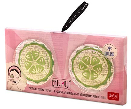 Legami - Chill Out, Dischetti Occhi Rinfrescanti e Riutilizzabili, 2 Dischetti per Occhi con Effetto Lenitivo, Tema Cucumber, Immediato Sollievo dopo una Decina di Minuti dall'Applicazione