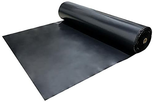 GEREP HDPE Teichfolie, Robust Flexibel Teichunterlage, Faltbar Langlebig Undurchlässig Folie für Wasserbecken/Schwarz / 19ft×10ft/6×3m
