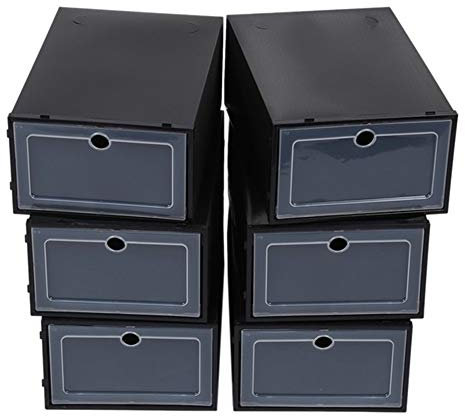 LIANYG 6 Pz Trasparente Shoe Box Flip Design in plastica Cassa dell'organizzatore di immagazzinaggio Antipolvere di plastica Trasparente di immagazzinaggio del Pattino scatole per scatole Scarpe 13