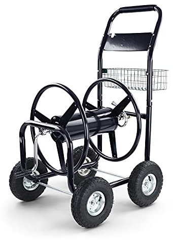 Schlauchwagen Schlauch Handwagen mit Handkurbel Schwarz bis 106m Gartenschlauch