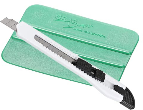 GRAZDesign Rakel mit Cuttermesser, hochwertiges Folierungs-Werkzeug -Set, Folienrakel für Folierungen, Montage von Fensterfolie Fliesenaufklebern Autofolierung Wandtattoos