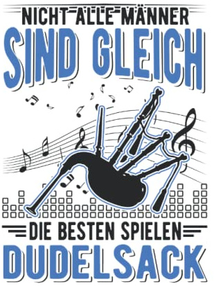 Dudelsack Notizbuch: Dudelsack Mann Dudelsackspieler / 6x9 Zoll / 120 linierte Seiten