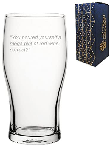 Engraved Mega Pint Glass, 20oz Novelty Tulip, Funny Birthday Present for Him, Trial Quote Design, Engraved in The UK