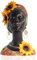 Estatua de busto de arte africano, decoración del hogar, figuras africanas de girasol, decoración del hogar, escultura de busto afroamericano, adecuada para sala de estar, habitación, escritorio,