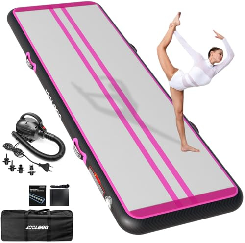 JOOLOOG Aufblasbare Gymnastikmatte 2-8m Turnmatte, 10/20cm Dicke Air Matte mit Pumpe, Tumbling Matten für Yoga, Fitness, Zuhause & Garten