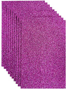 Jtnohx Glitzer Filz, 10pcs Glitzerstoff für Handwerk, 20 x 30 cm Filz zum Basteln Glitzer, Filzstoff Quadrat für Party Projekt Urlaub Festival(Dunkelviolett)