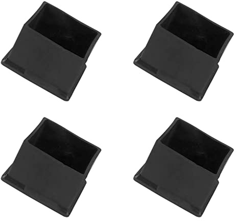 METALLIXITY Chair Leg End Cover (45mm x 45mm) 4Pcs, Square PVC Furniture Feet Caps Floor Protector - for Sofa Table Patio Chairs, Black