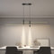 Suspensions Lampe de Salle à manger Lampe de Cuisine Noire Moderne LED Lampe Suspendue Dimmable Télécommande Suspension avec 2 Spots de Plafond pour Table à Manger Salon Bar Lampe de Bureau (L90cm)