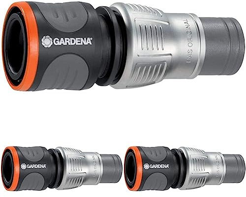 Gardena 18256-20 Anschlussstück Wasserschlauch, Schwarz/Silber, 10x4.5x4.5 cm (Packung mit 3)